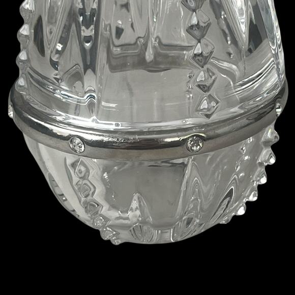 Lenox Pave Jewels Diamonds & Pearls Royal Lead Crystal Egg Trinket Box Vintage - Picture 5 of 12